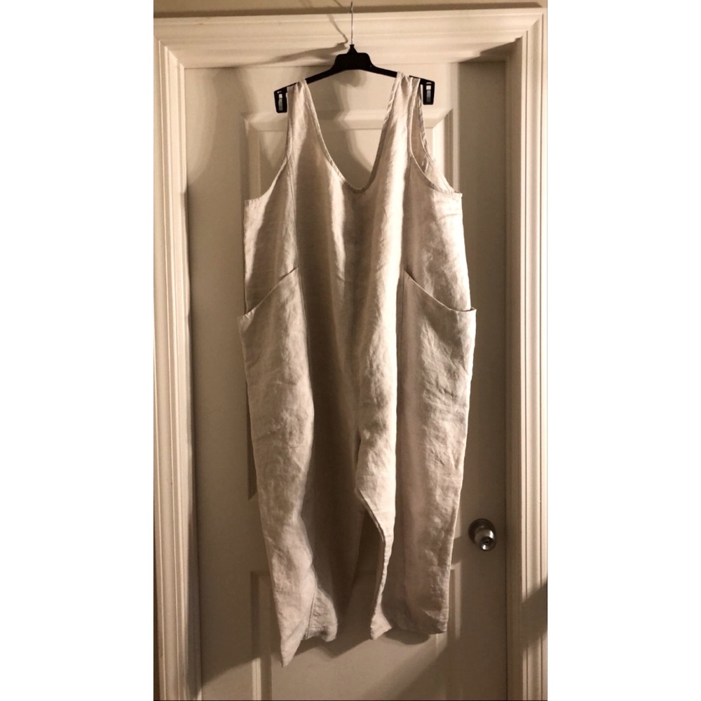 Elizabeth Suzann Clyde Jumpsuit Flax Linen 3X-S